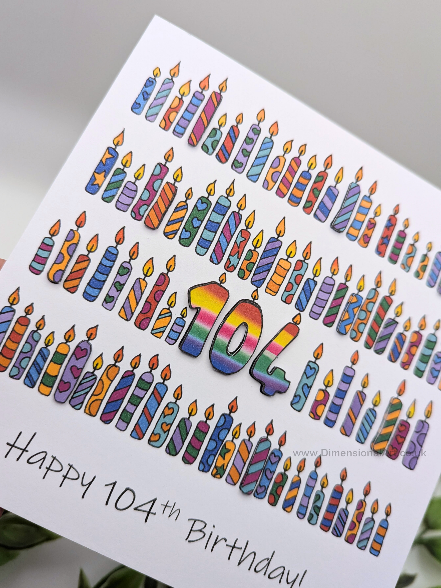 104 Candles Birthday Card 104th