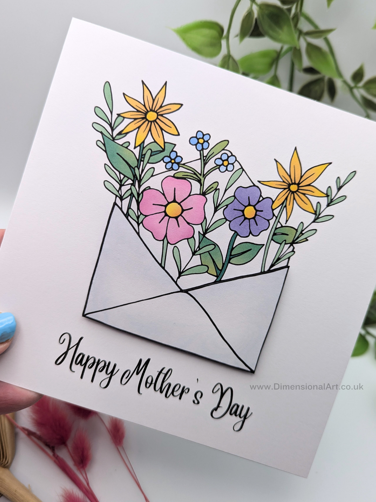 Flower Envelope Mothers day card