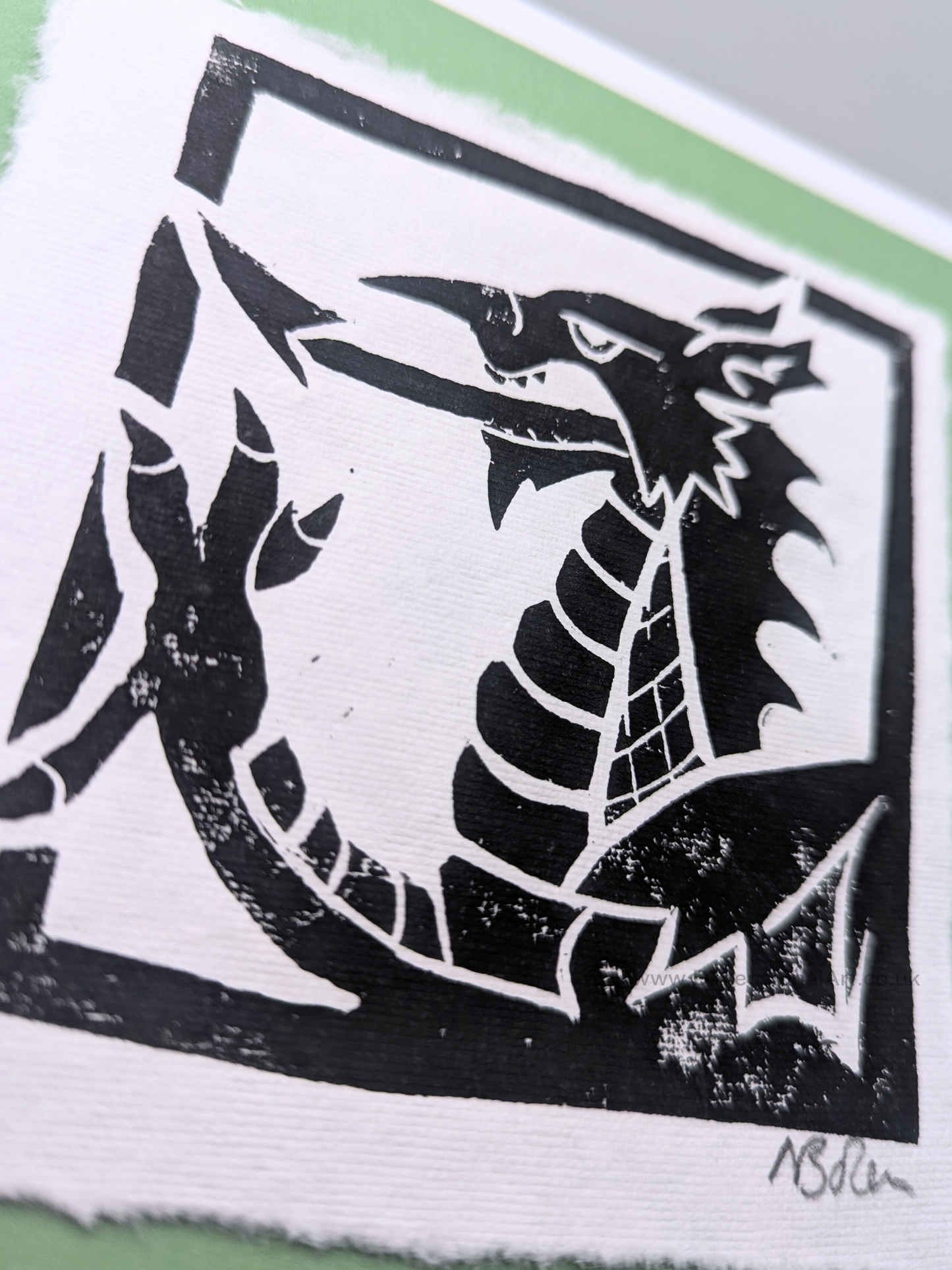 Welsh Dragon - Hand Printed Linocut Cards - Greetings Cards -