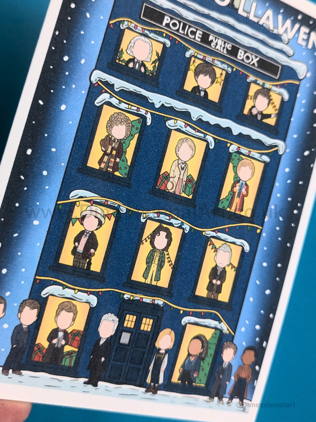 Doctor Who doctors - Nadolig Llawen (Christmas card)