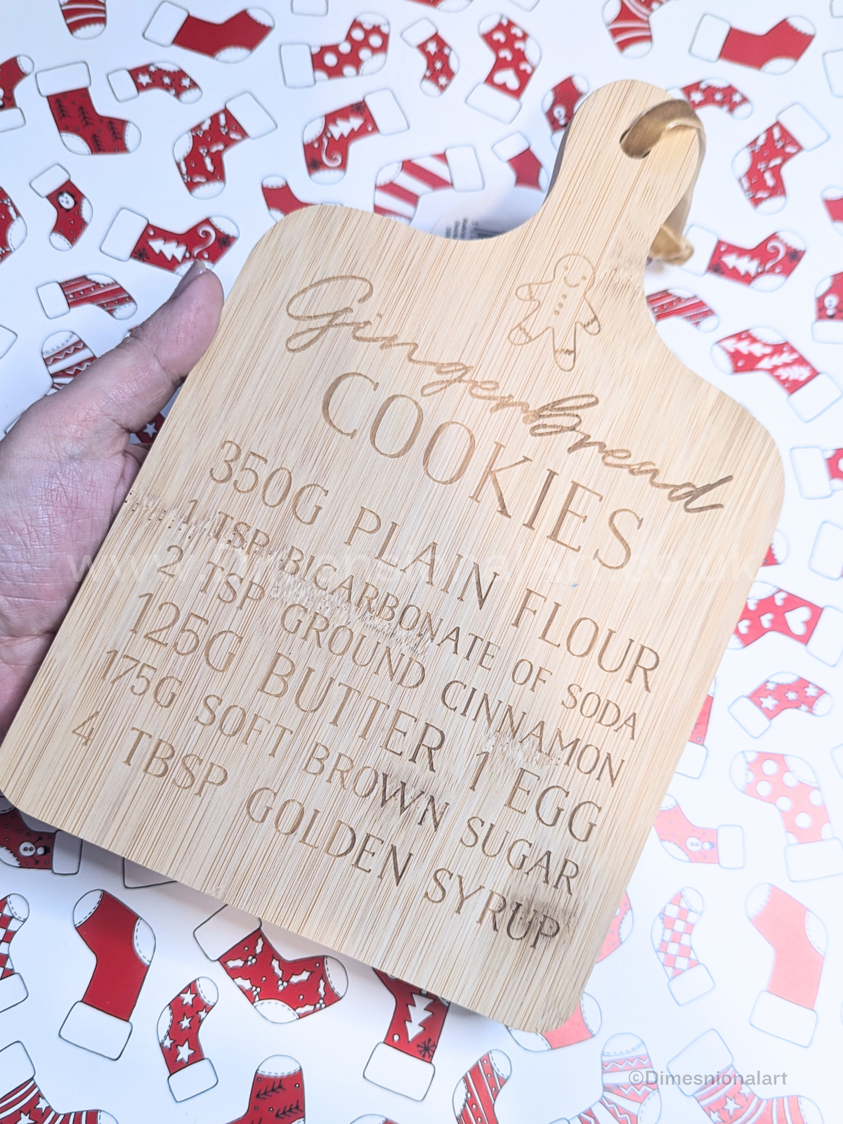 Christmas Gingerbread Cookies Bamboo Serving Board