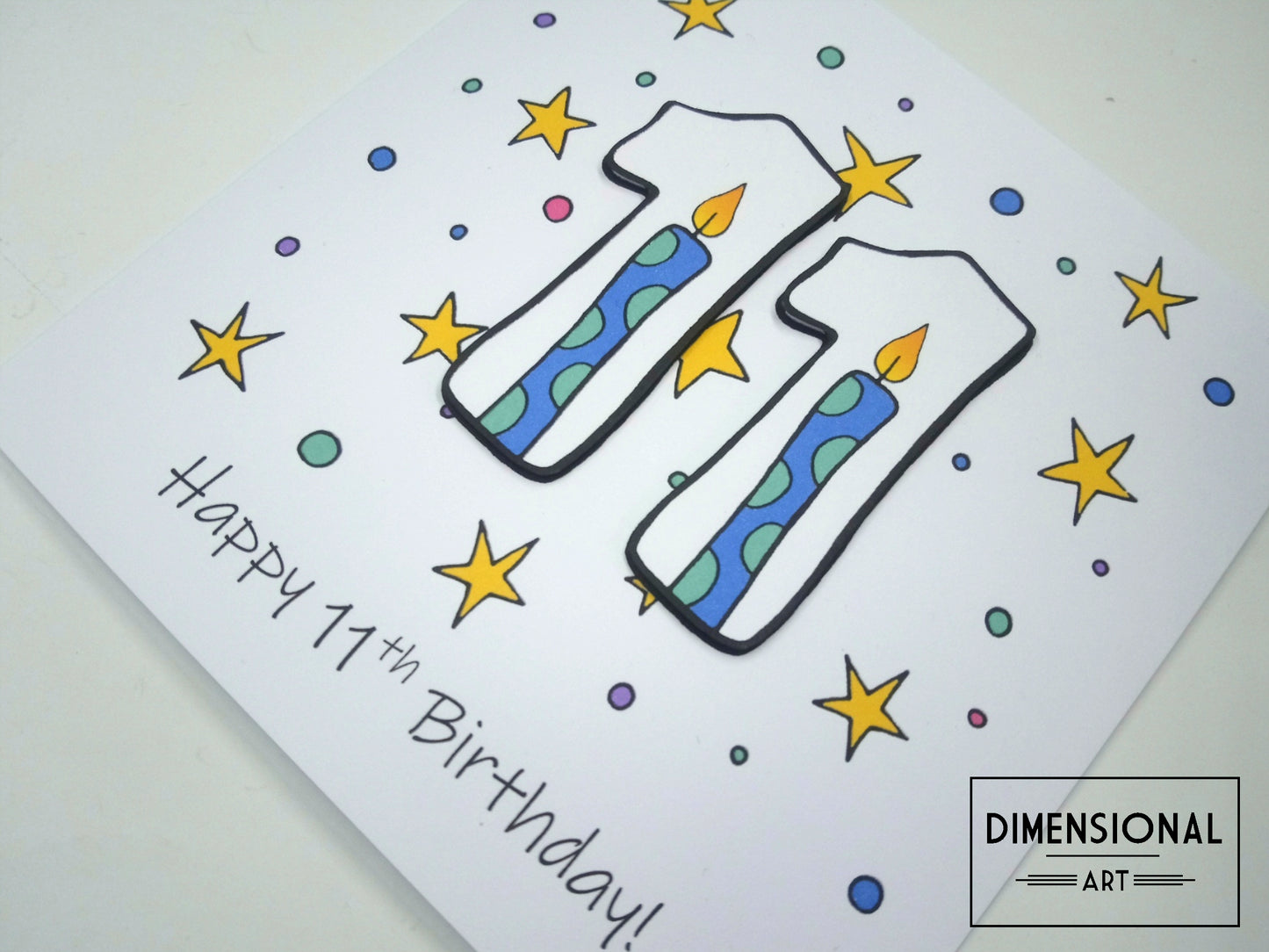 11th Number Candles Birthday Card