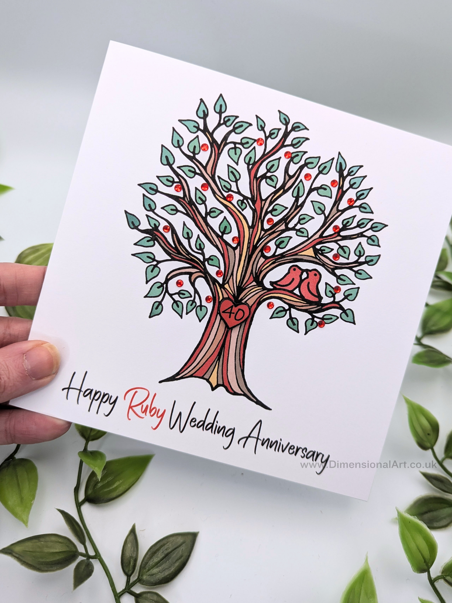 40th Ruby Anniversary Card
