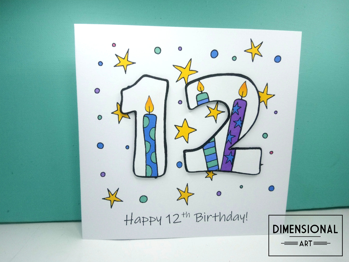 12th Number Candles Birthday Card