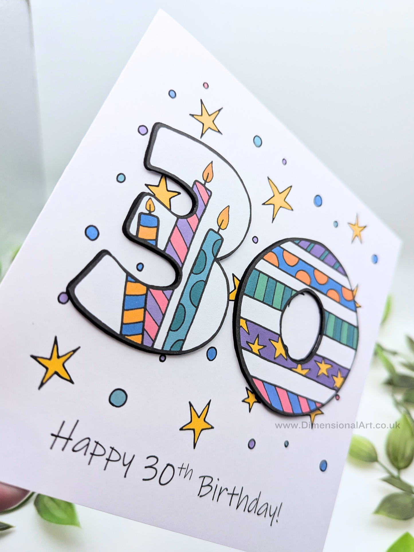 30th Number Candles Birthday Card