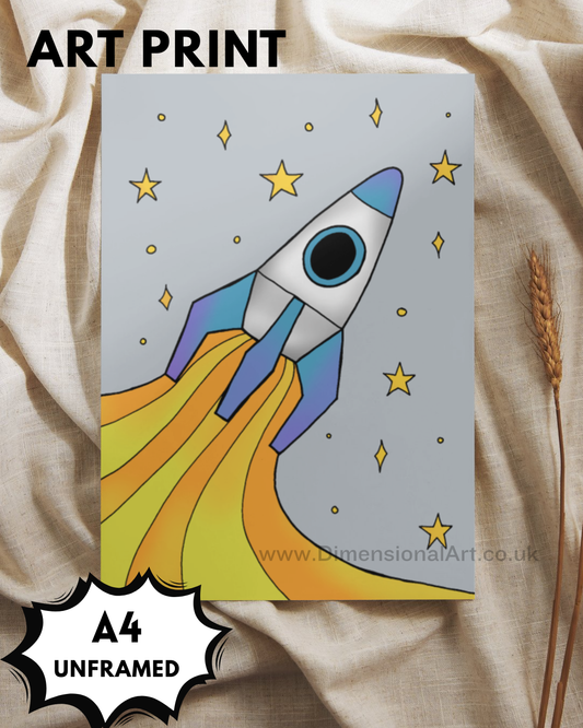 Dream Big  - Rocket -  A4 Prints