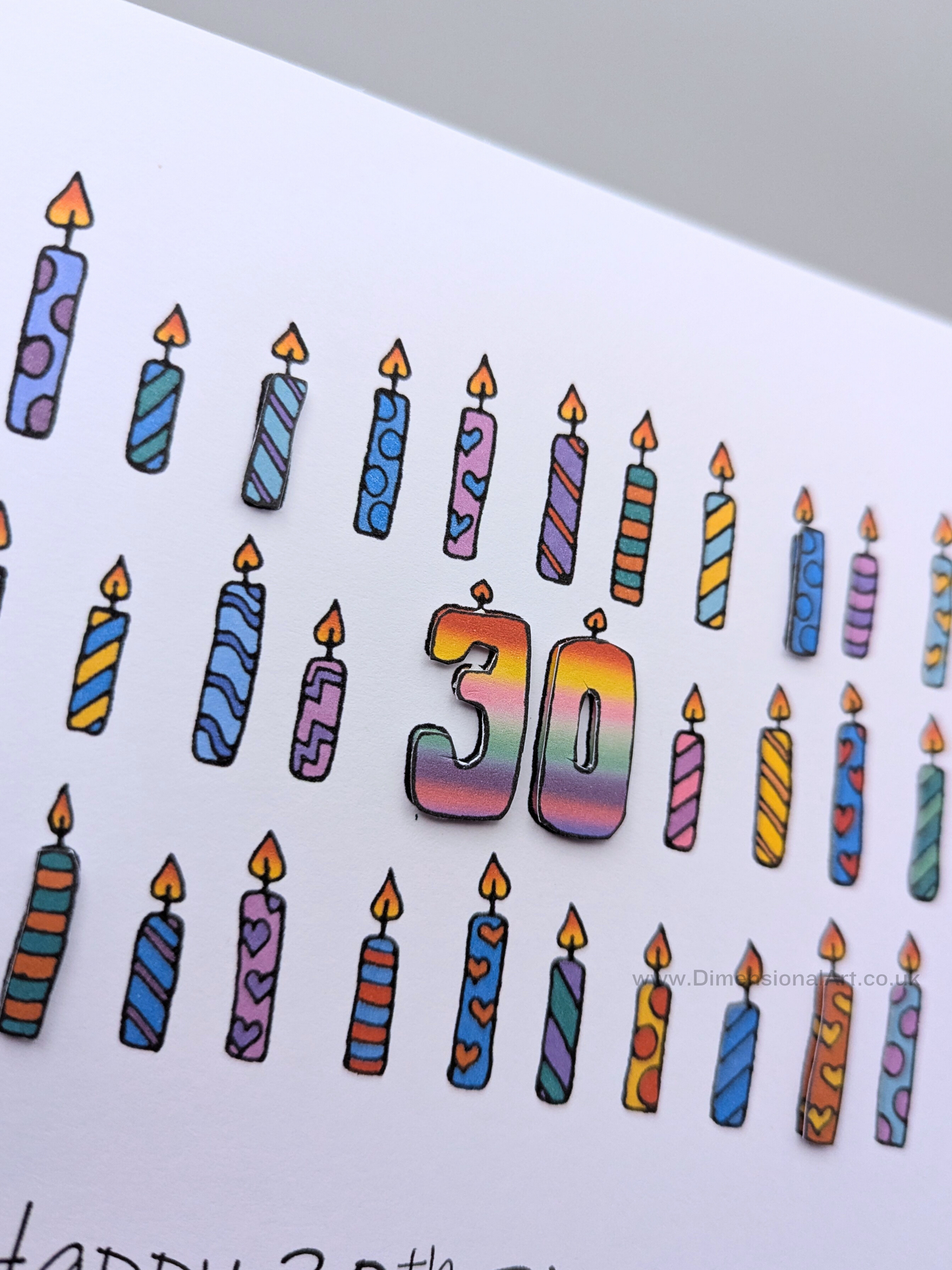 30th Candles Birthday Card
