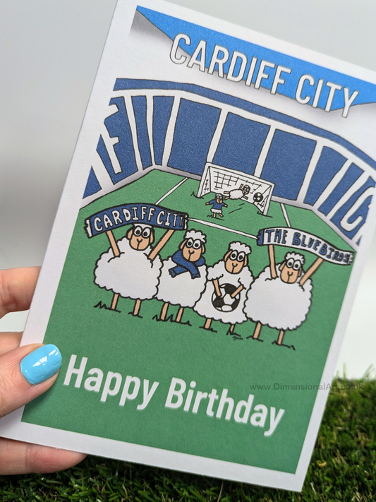 Cardiff City Football Sheep Card