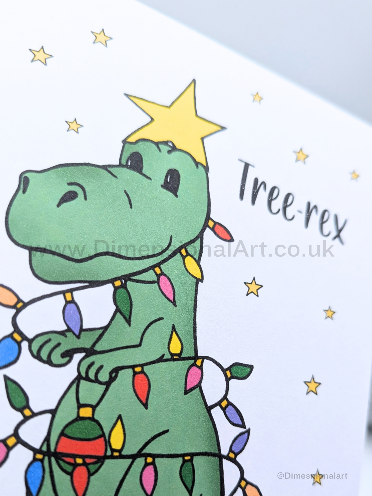 Tree-Rex Dinosaur Christmas card