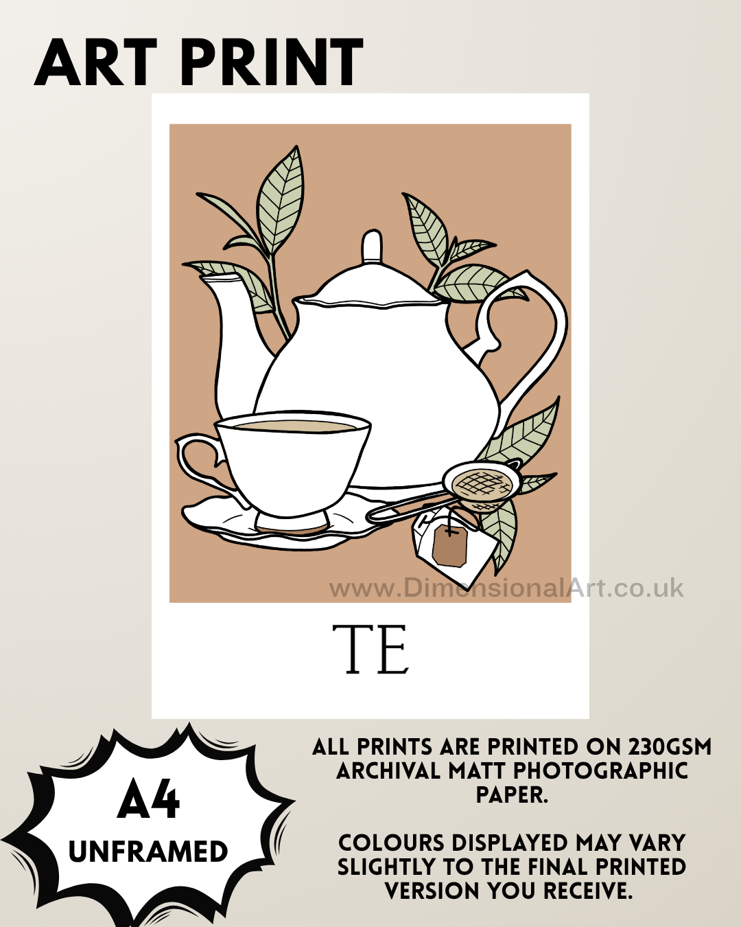 Te A4 Welsh Art Print - Tea