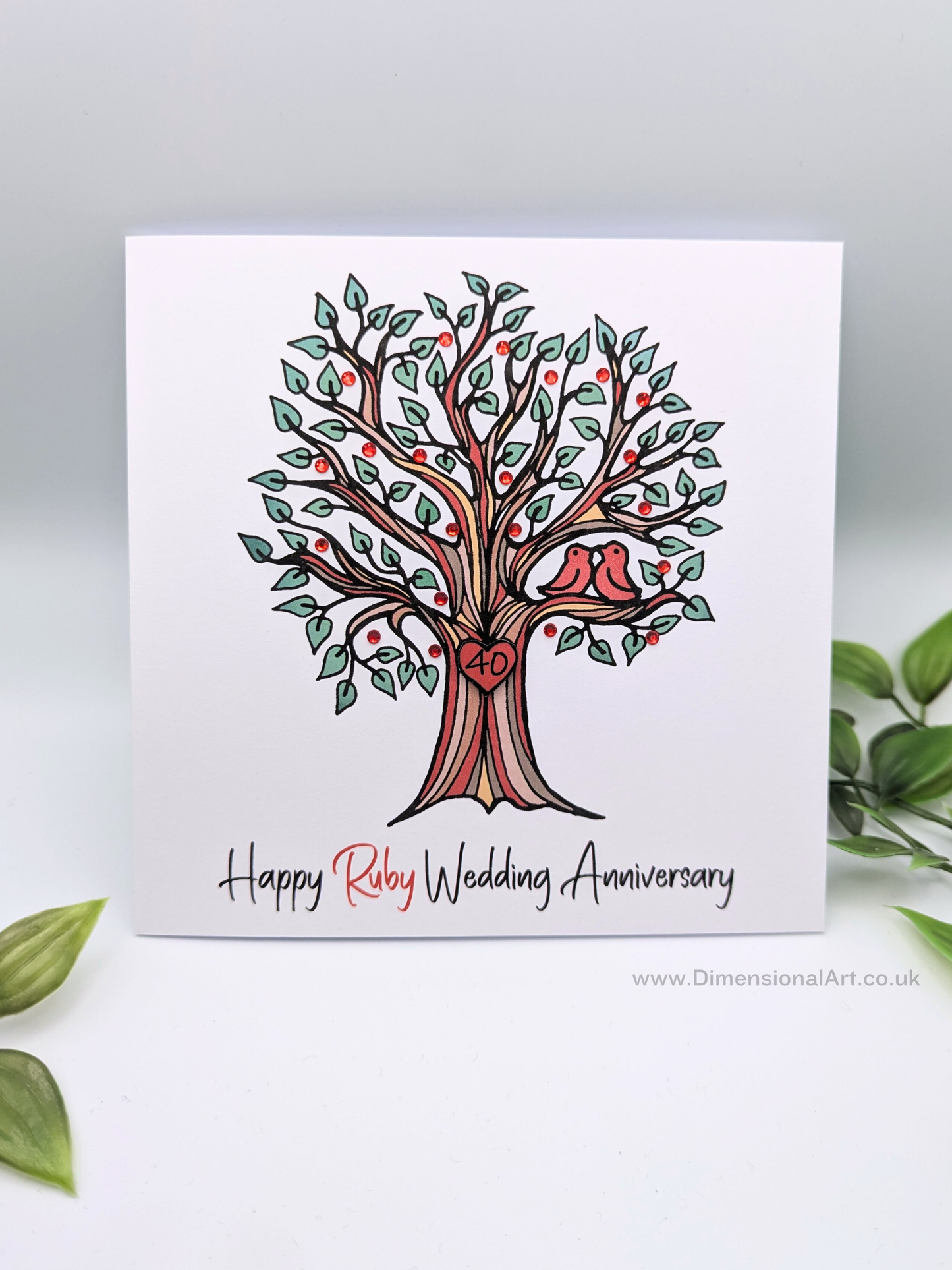 40th Ruby Anniversary Card
