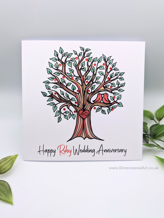 40th Ruby Anniversary Card