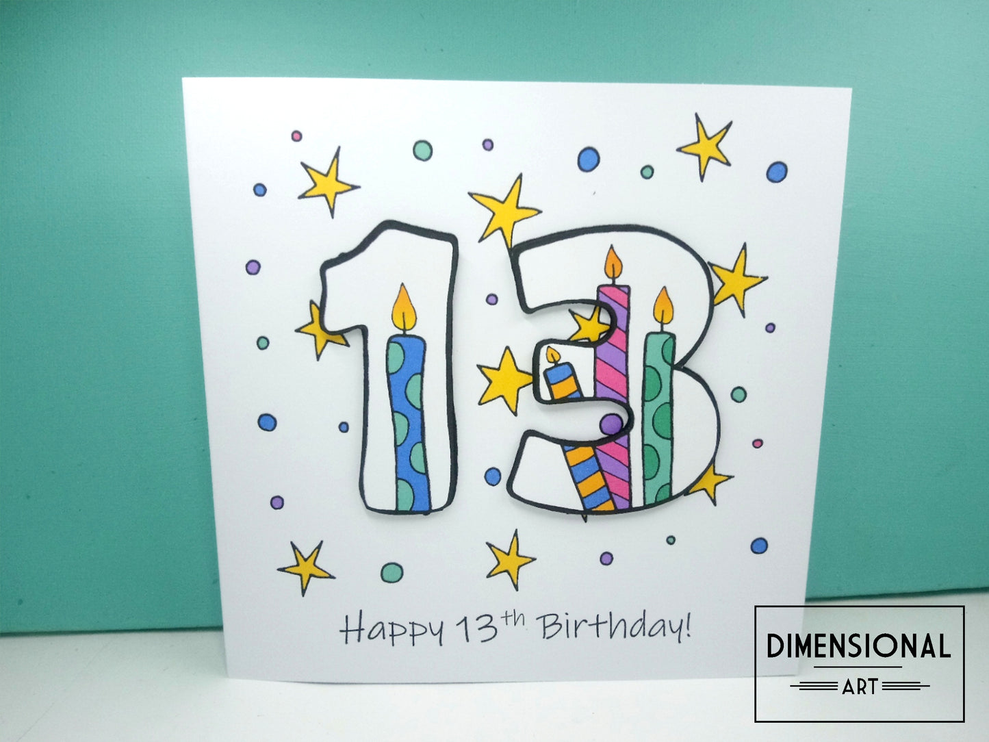 13th Number Candles Birthday Card