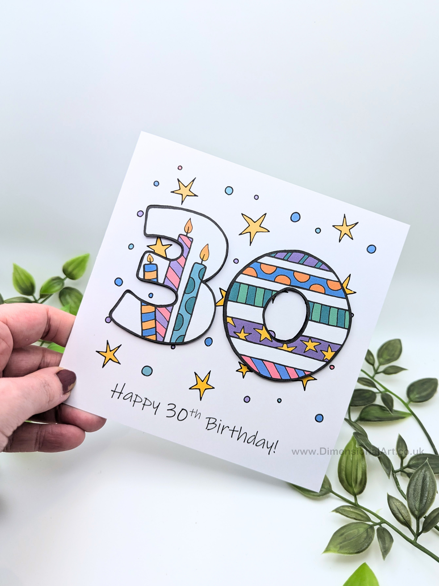 30th Number Candles Birthday Card