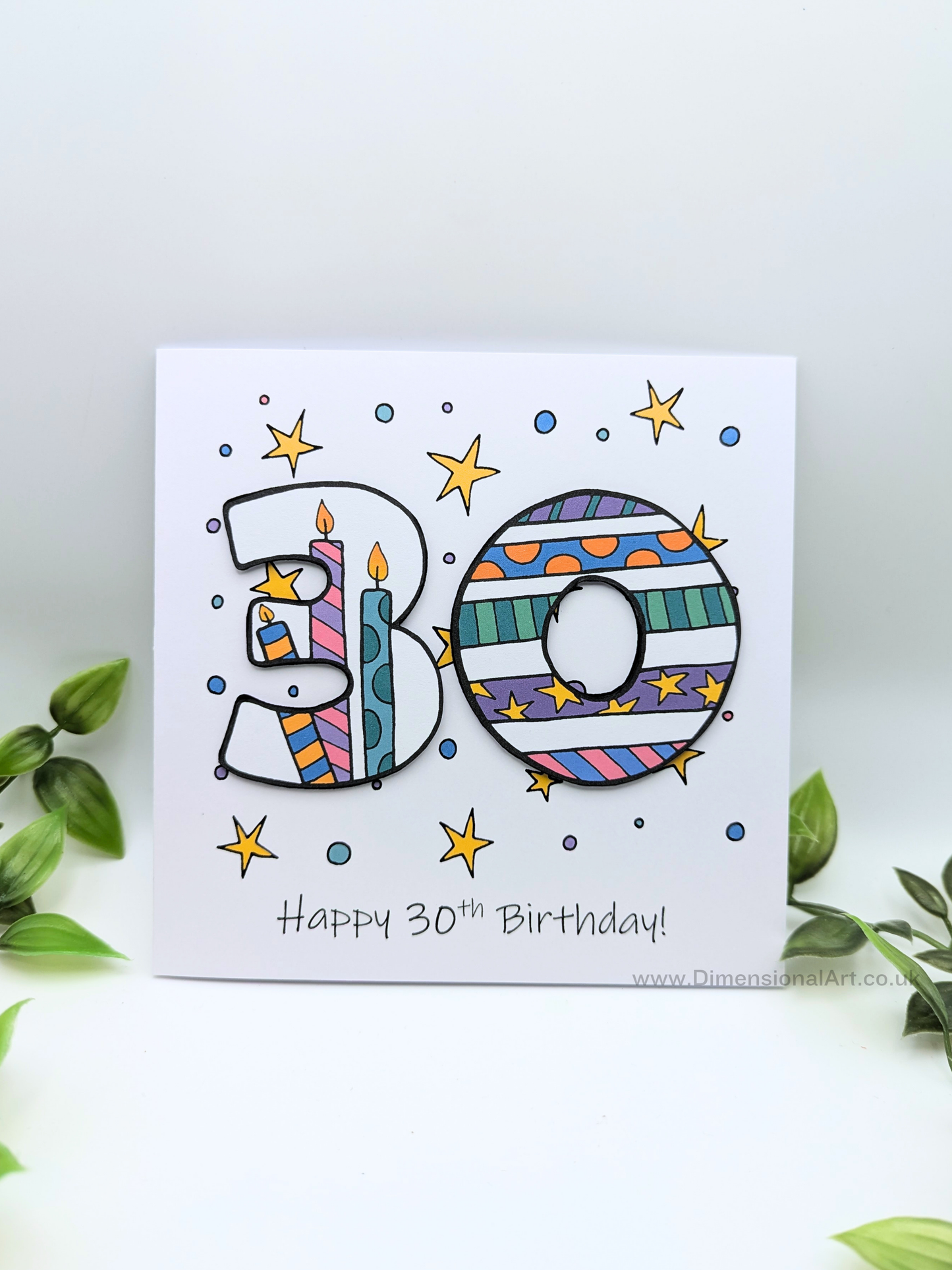 30th Number Candles Birthday Card