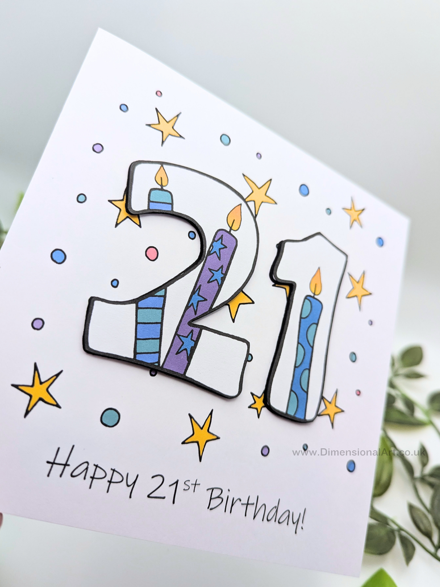 21st Number Candles Birthday Card