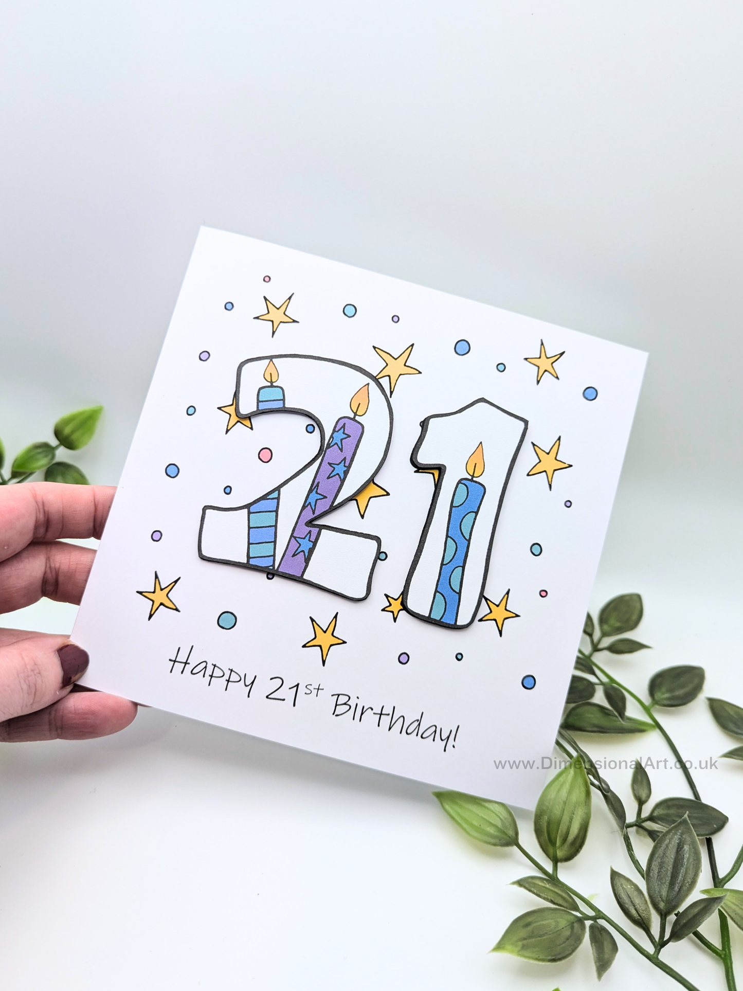 21st Number Candles Birthday Card
