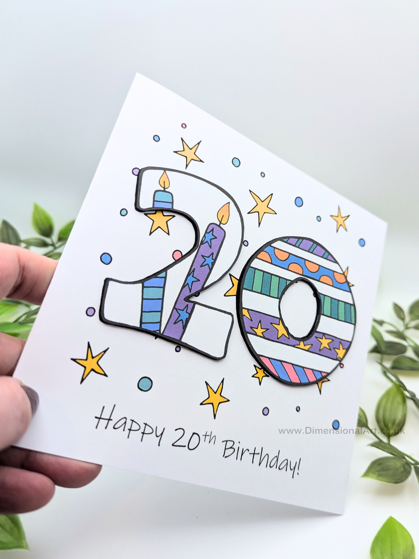 20th Number Candles Birthday Card
