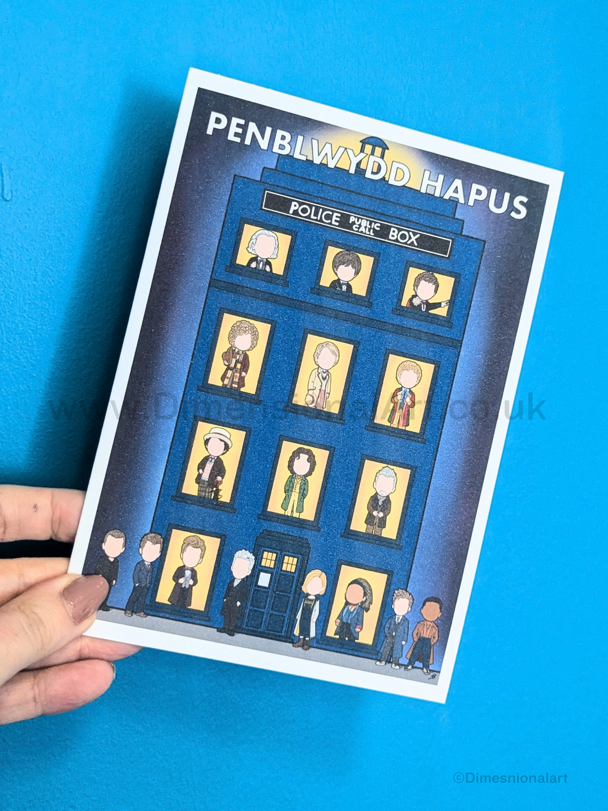 Doctor Who doctors - Penblwydd Hapus (Birthday card)