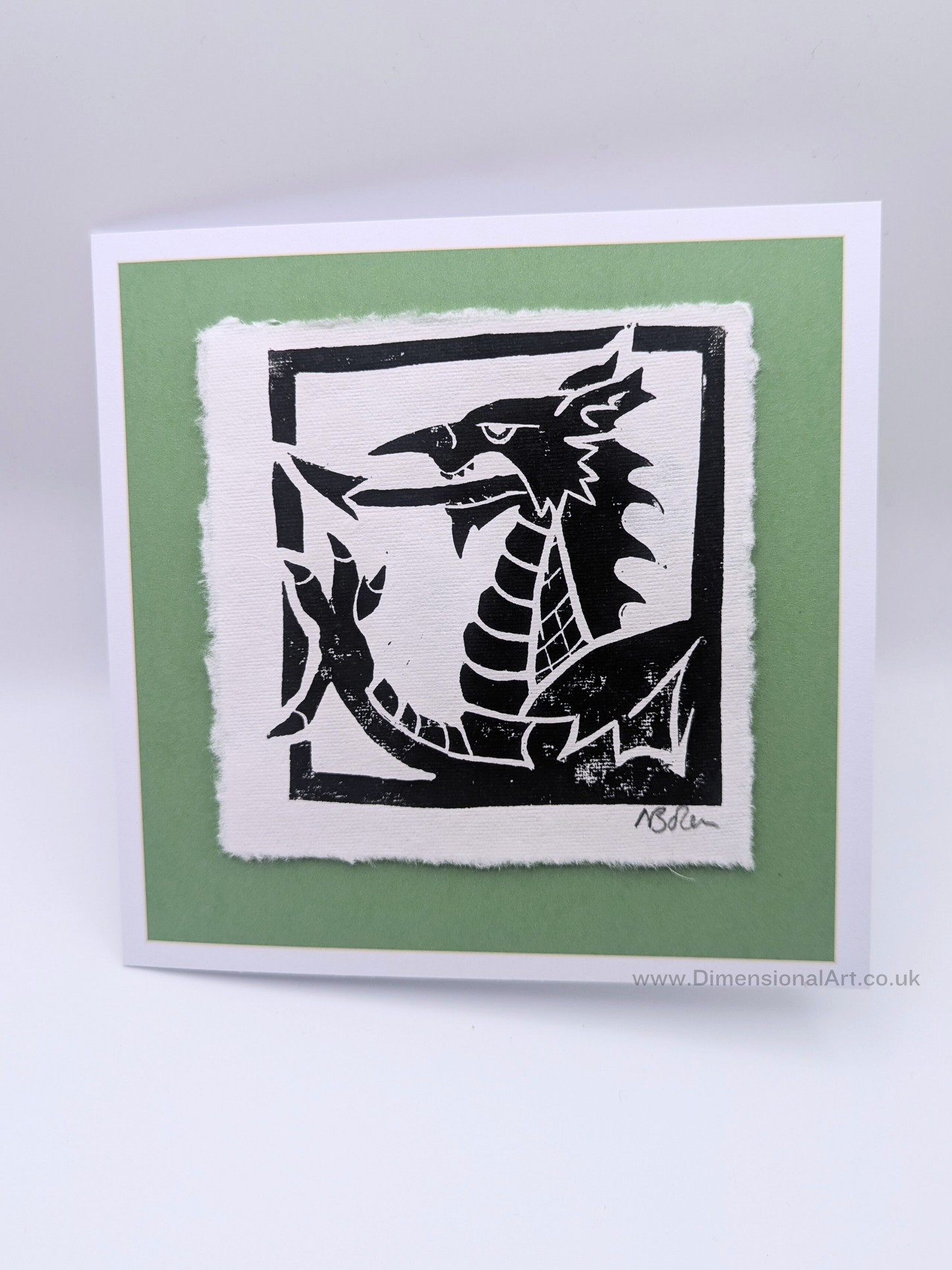 Welsh Dragon - Hand Printed Linocut Cards - Greetings Cards -