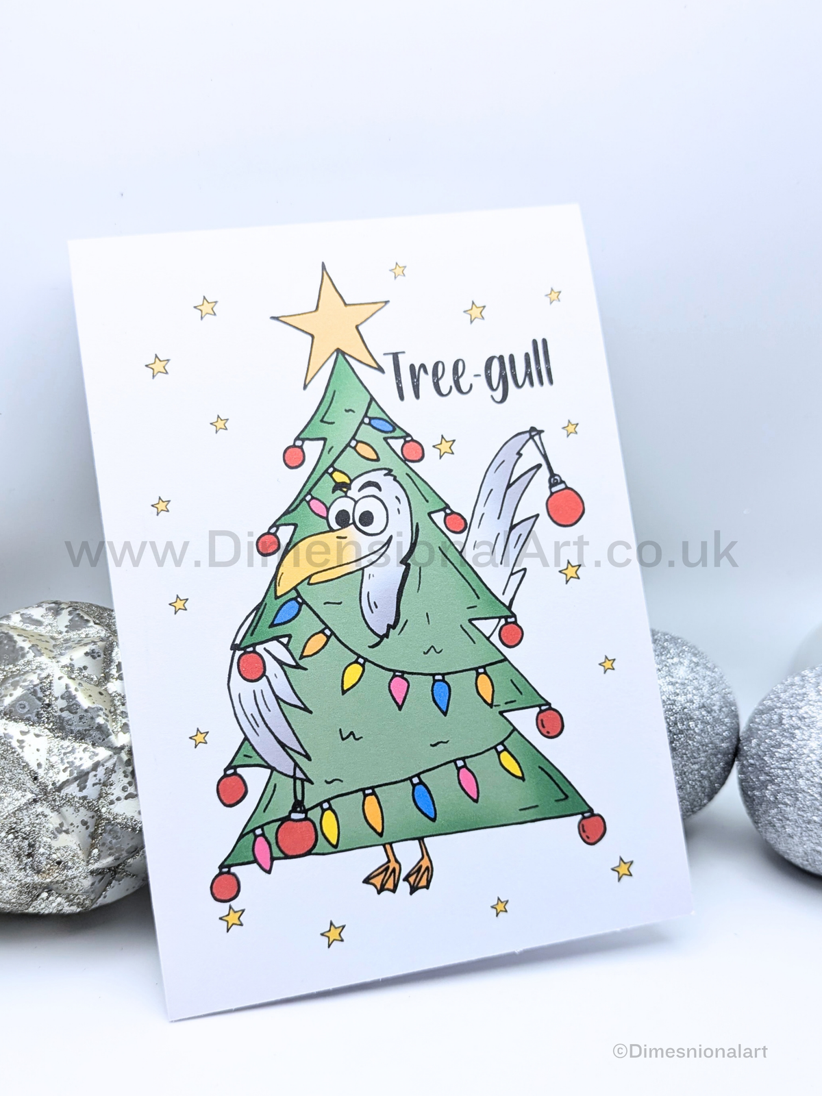 Tree-gull seagull Christmas card