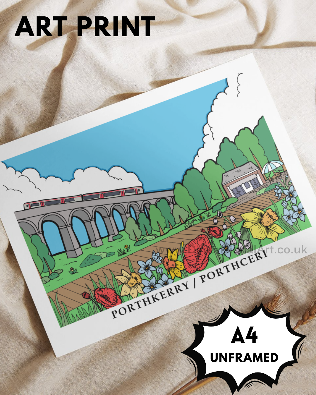 Porthkerry A4 Art Print