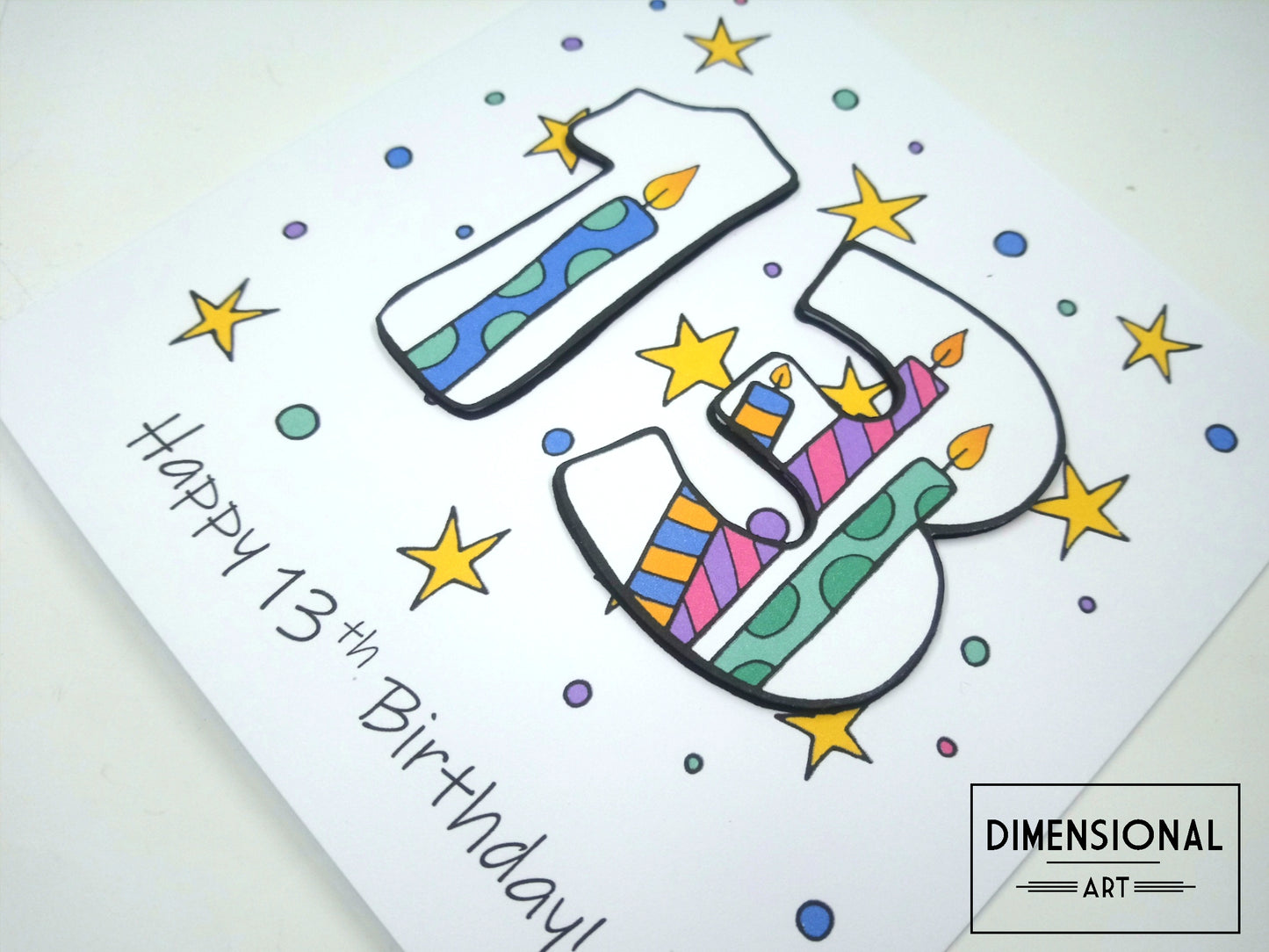13th Number Candles Birthday Card
