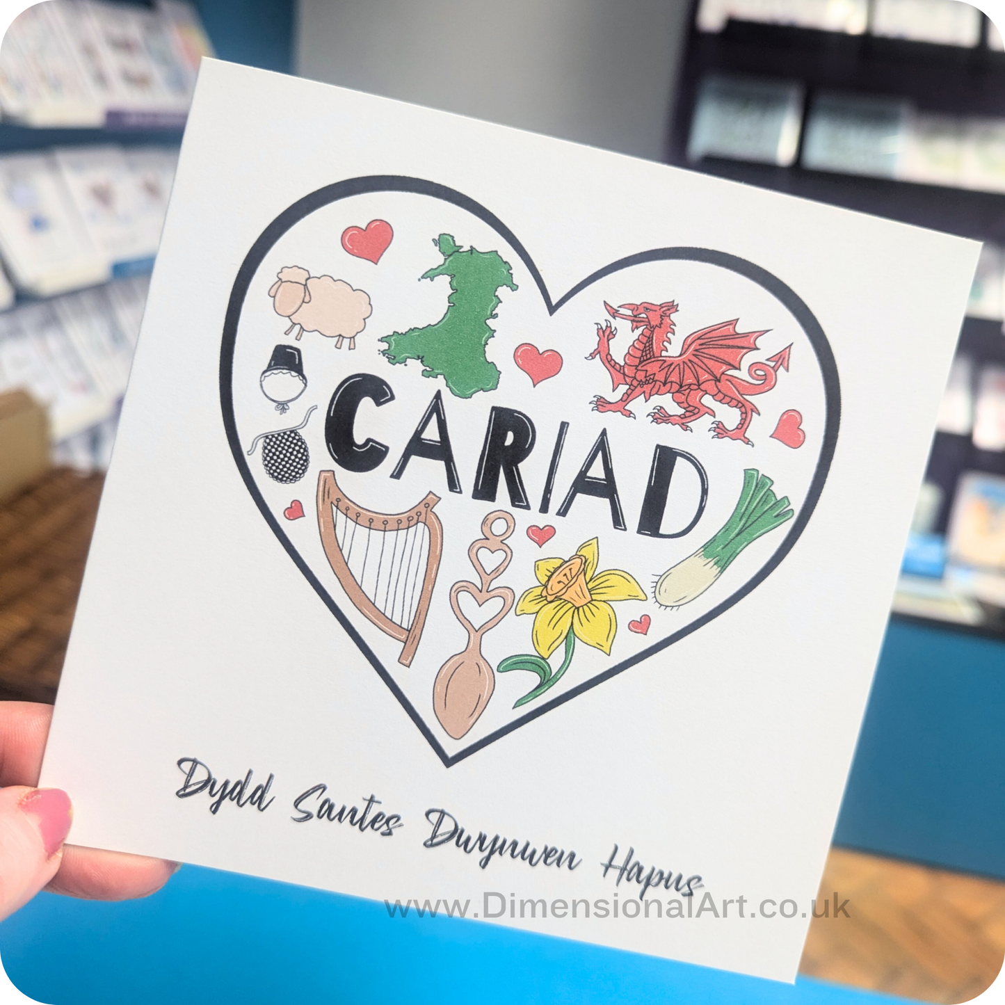 Cariad - Dydd Santes Dwynwen Hapus Card cymru