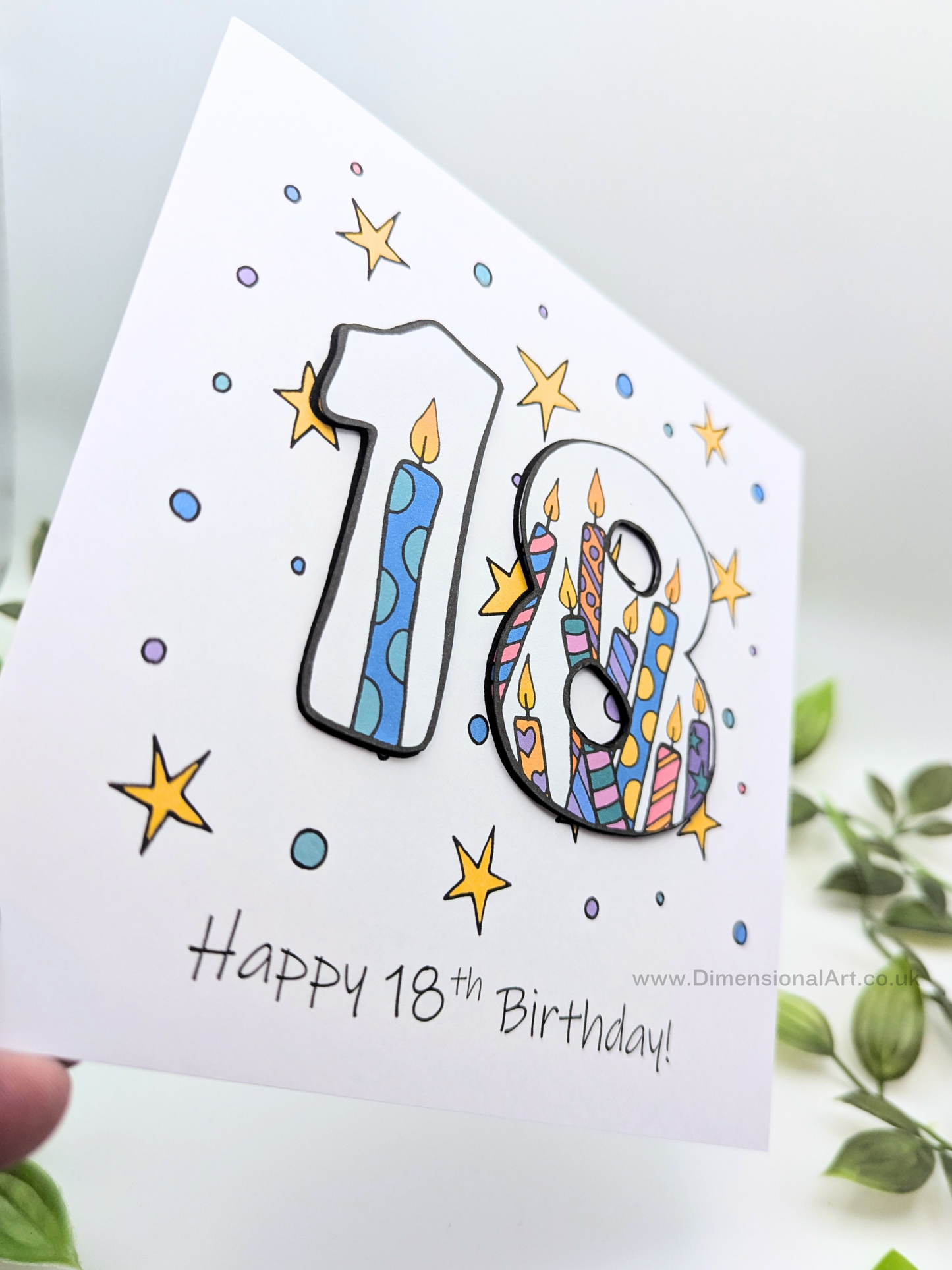 18th Number Candles Birthday Card
