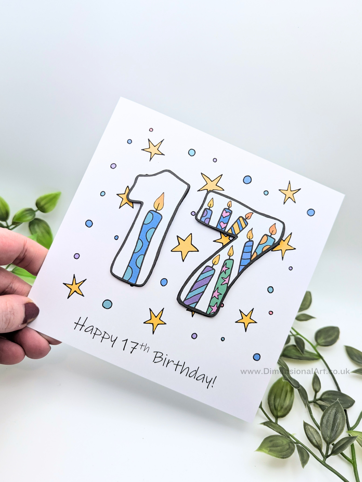 17th Number Candles Birthday Card