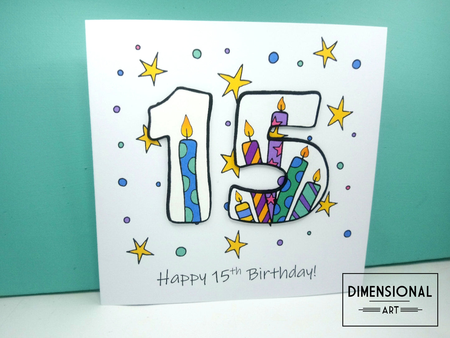 15th Number Candles Birthday Card