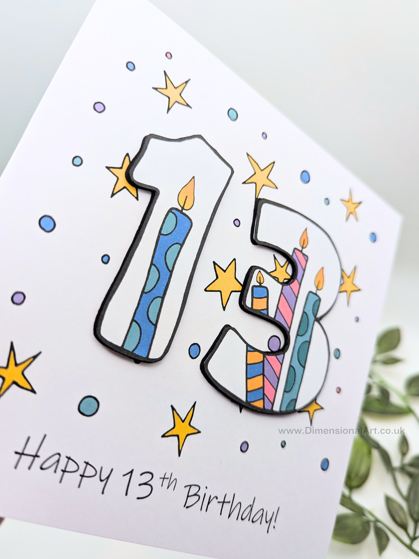 13th Number Candles Birthday Card