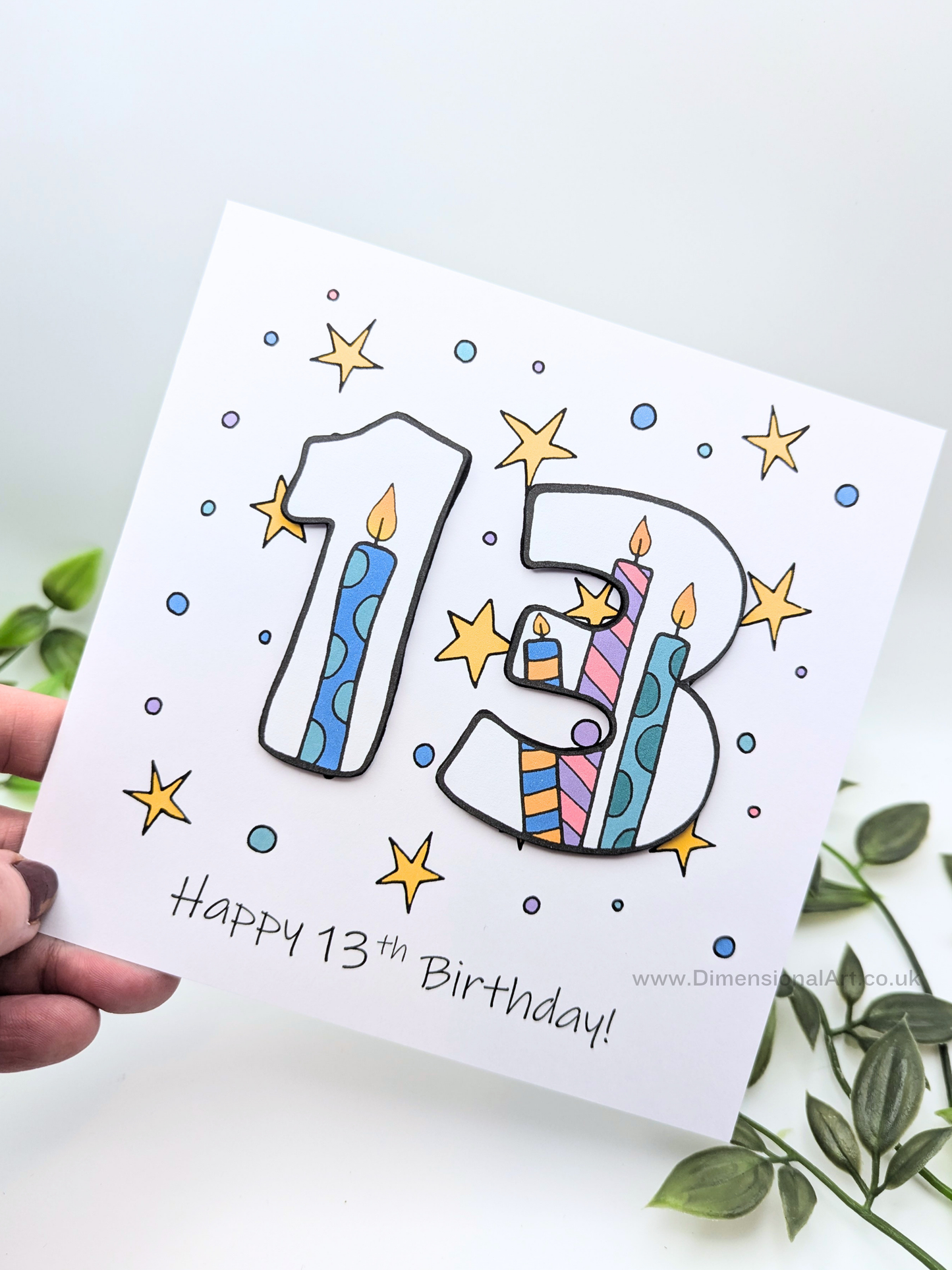13th Number Candles Birthday Card