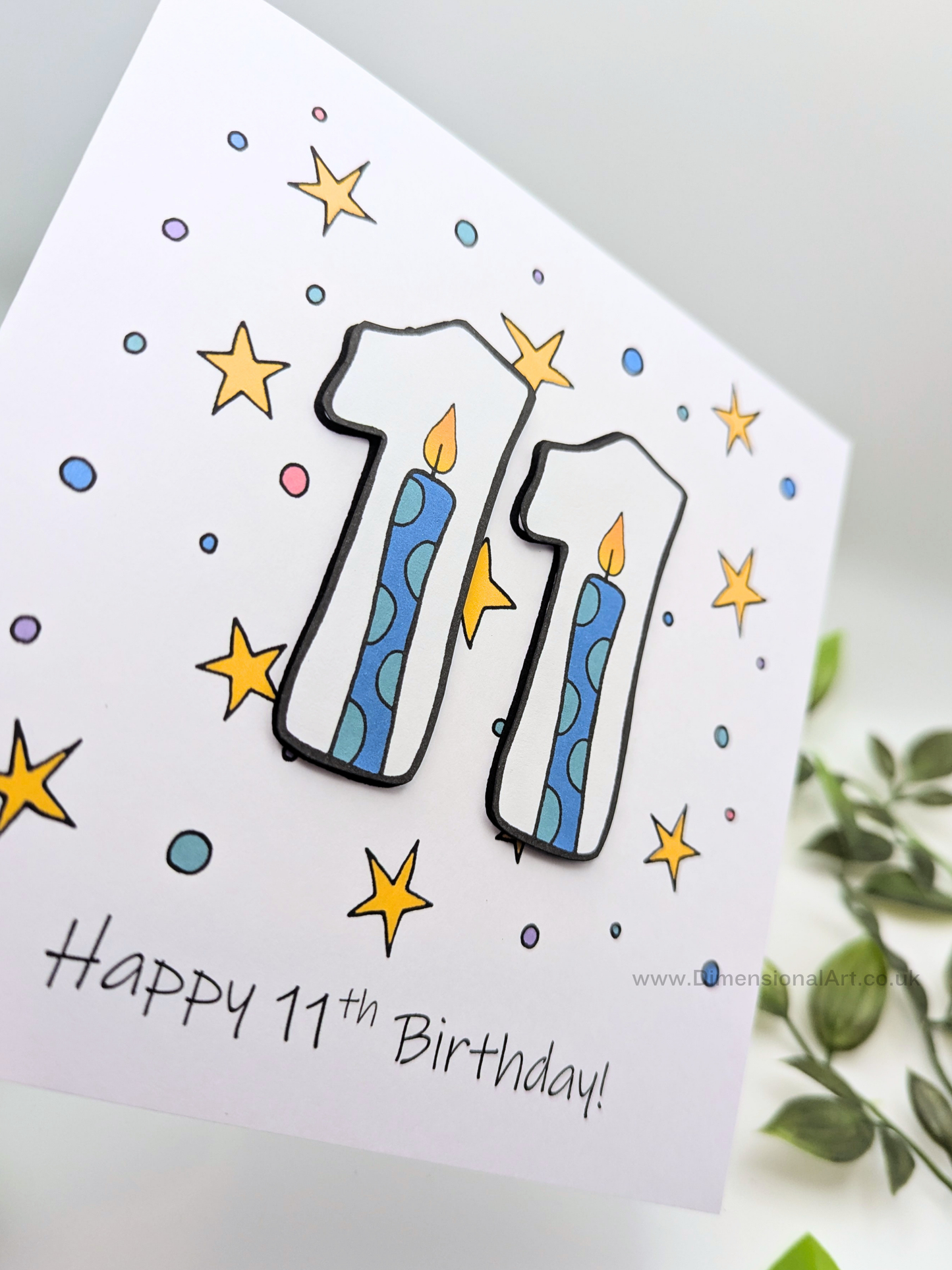 11th Number Candles Birthday Card