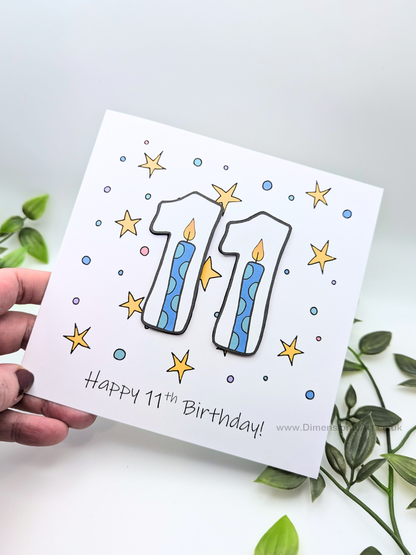 11th Number Candles Birthday Card