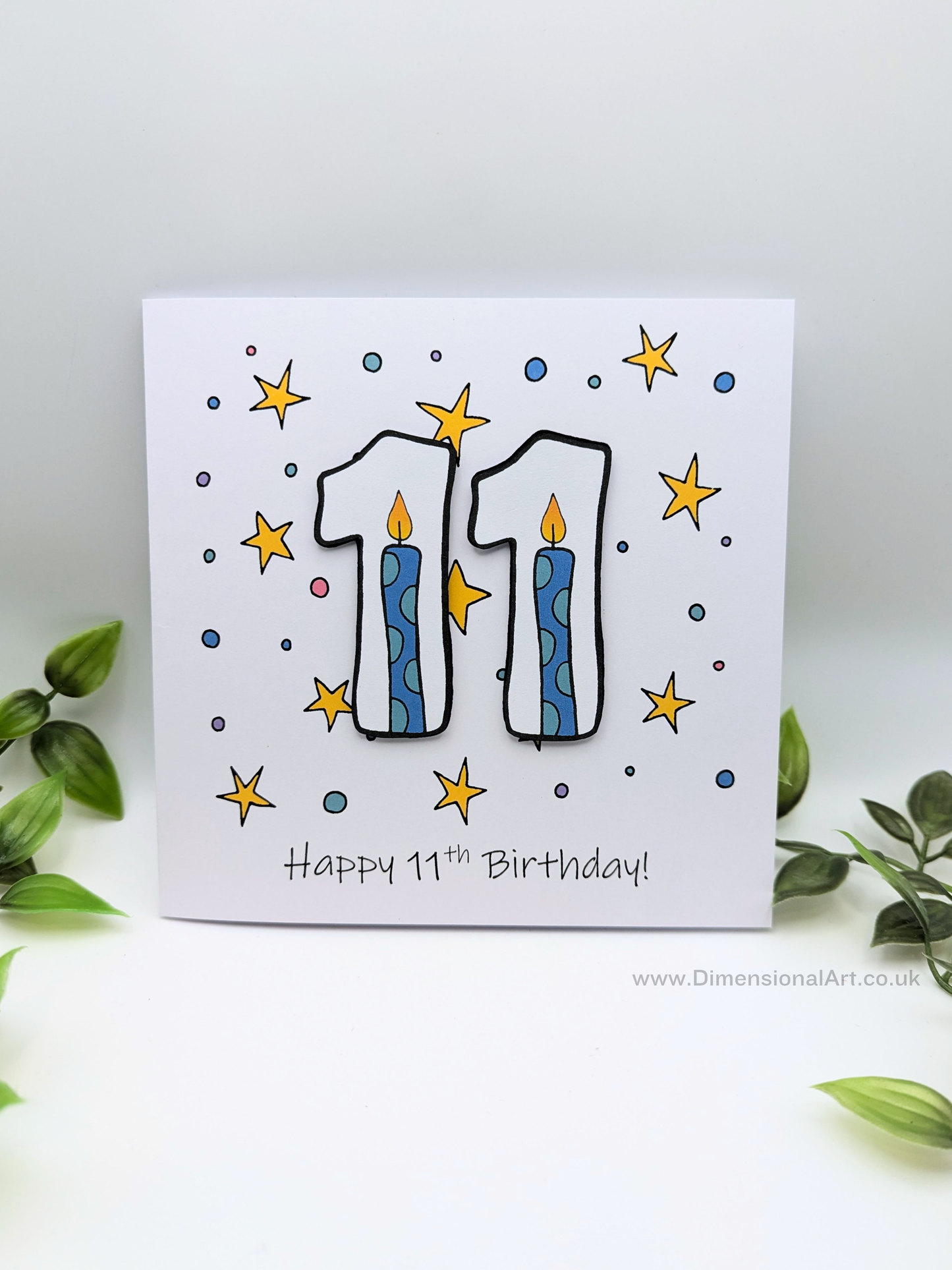 11th Number Candles Birthday Card