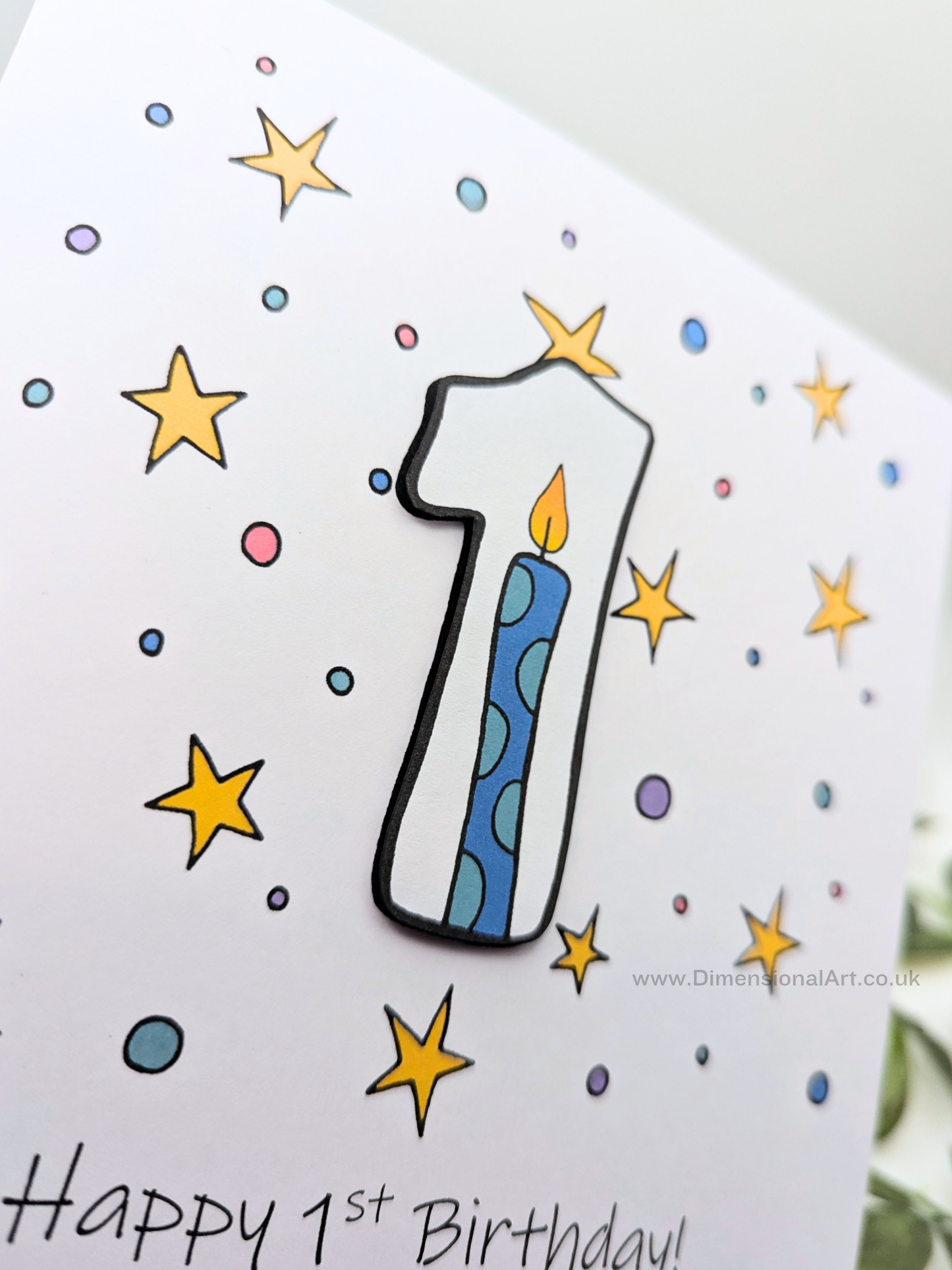 1st Number Candles Birthday Card