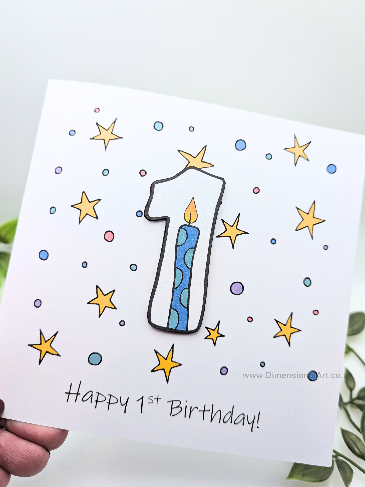 1st Number Candles Birthday Card