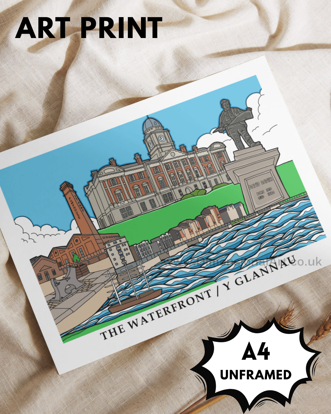 The Waterfront A4 Art Print