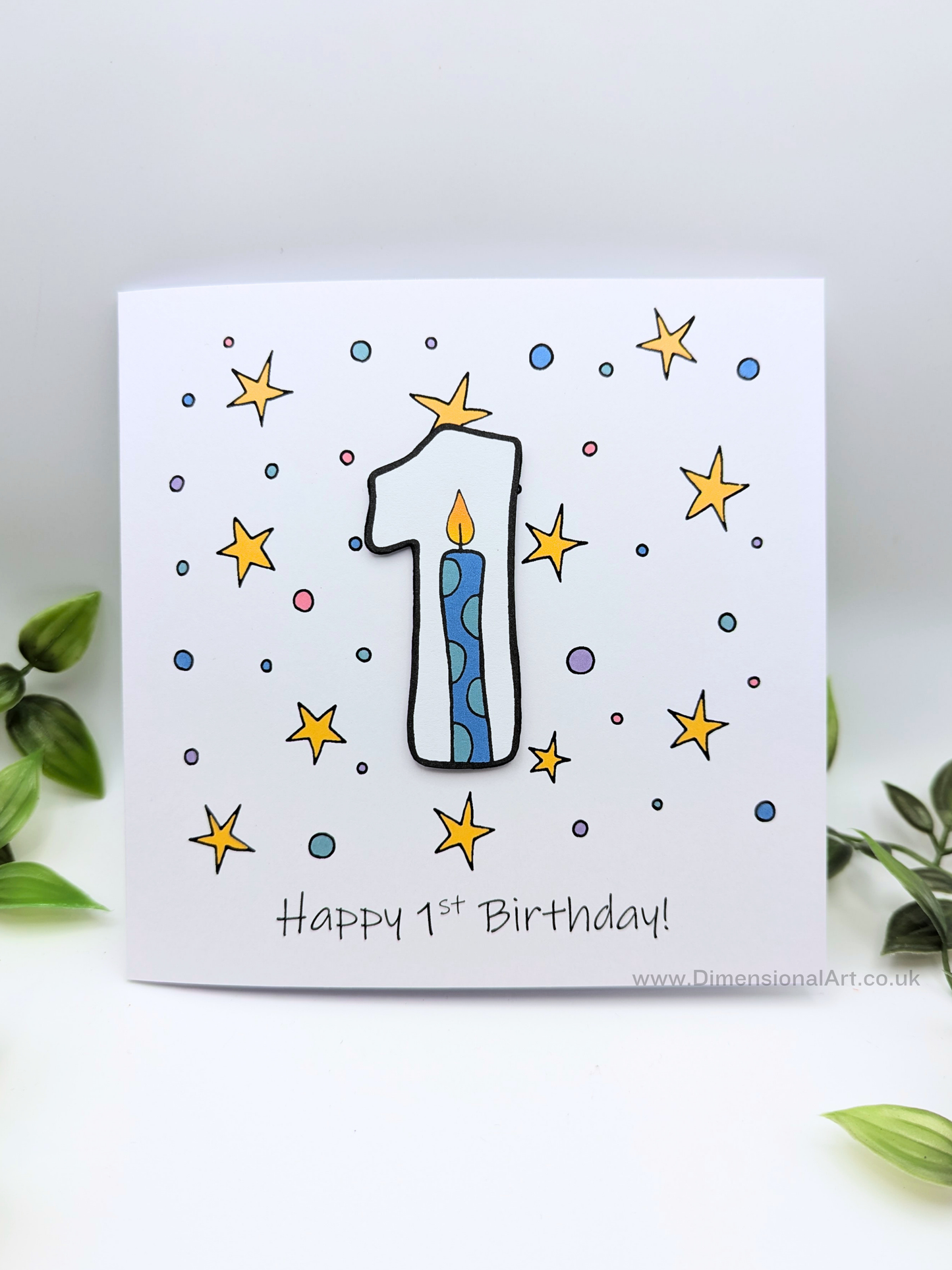 1st Number Candles Birthday Card