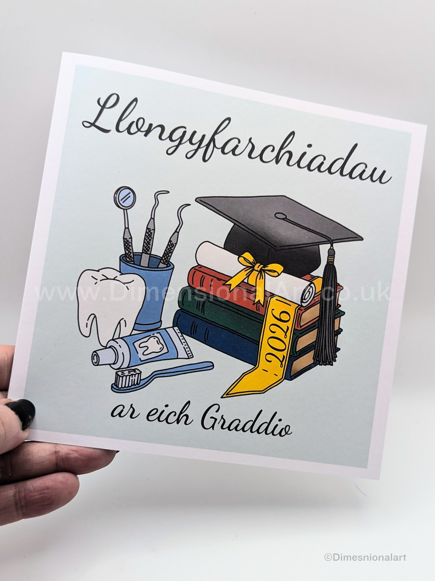 Llongyfarchiadau ar eich Graddio -  Graduation Card - Welsh  - Dentist- Dentist nurse