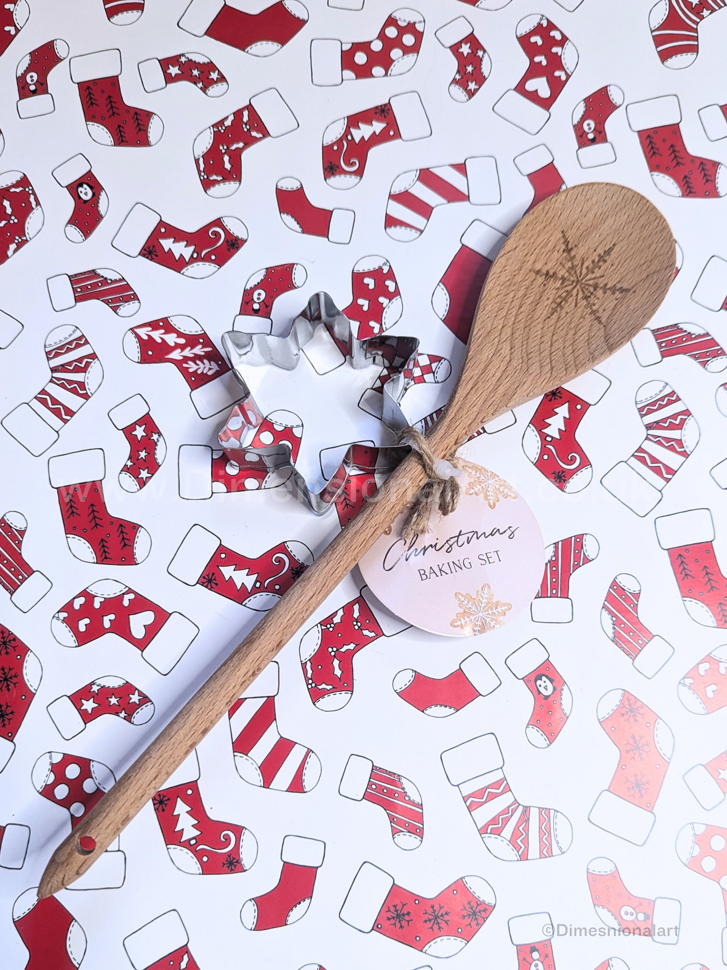 Christmas Snowflake Wooden Spoon and cutter Set
