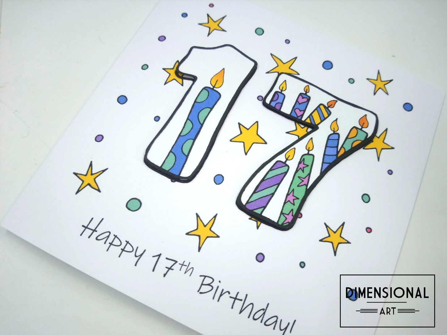 17th Number Candles Birthday Card