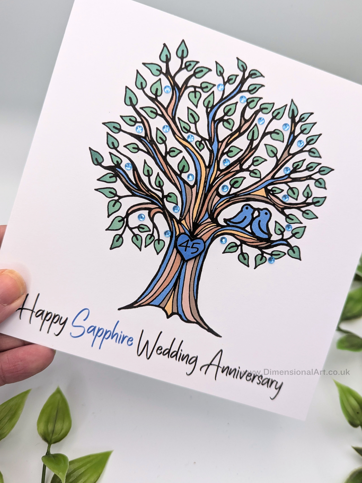 45th Sapphire Anniversary Card