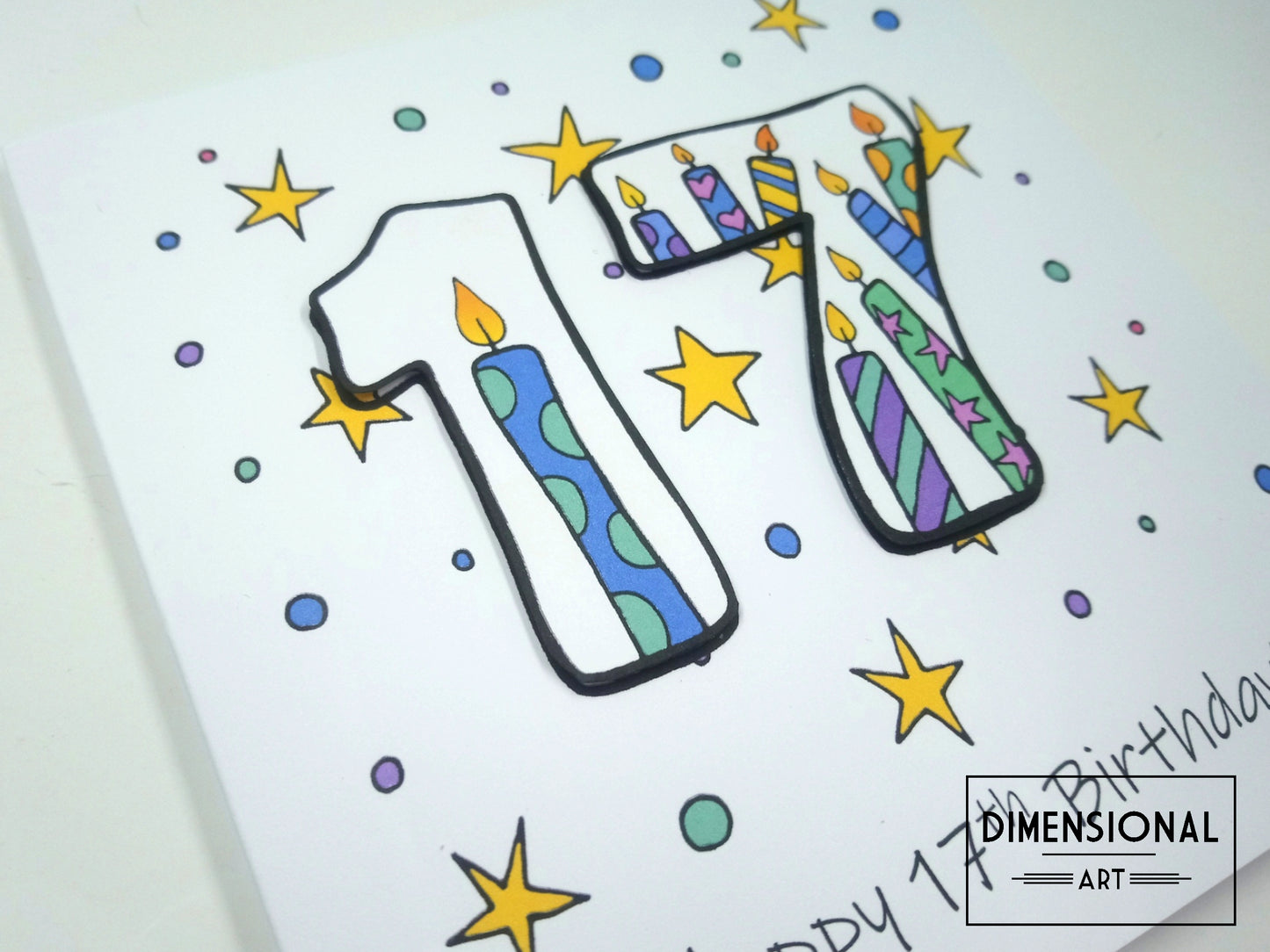 17th Number Candles Birthday Card
