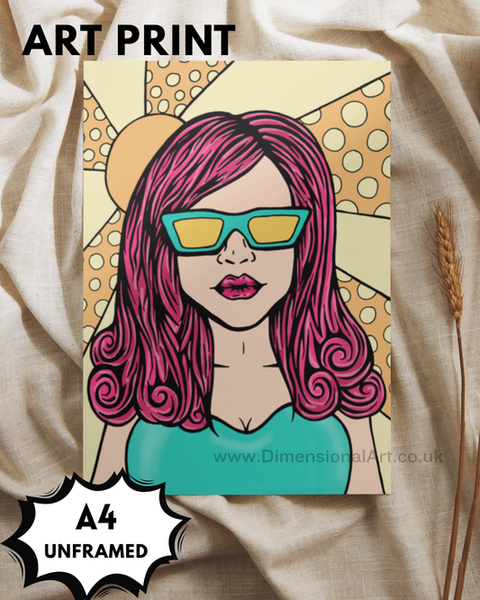 Pop art girl A4 Print