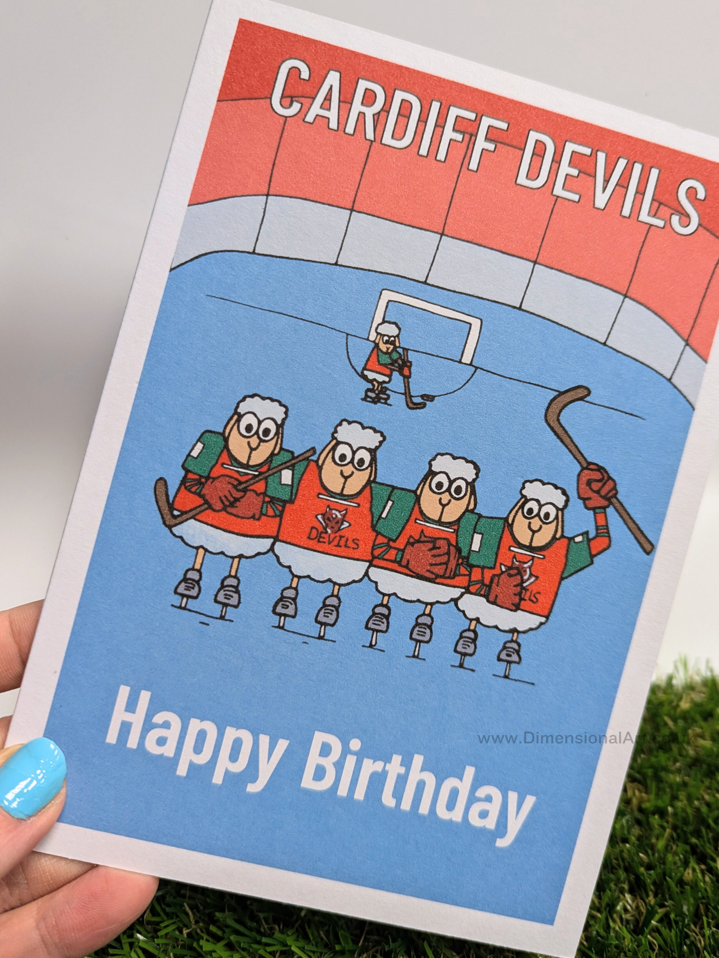 Cardiff Devils Ice hocky Sheep Card