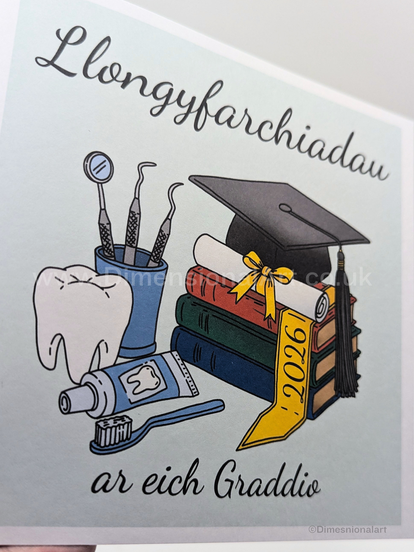 Llongyfarchiadau ar eich Graddio -  Graduation Card - Welsh  - Dentist- Dentist nurse
