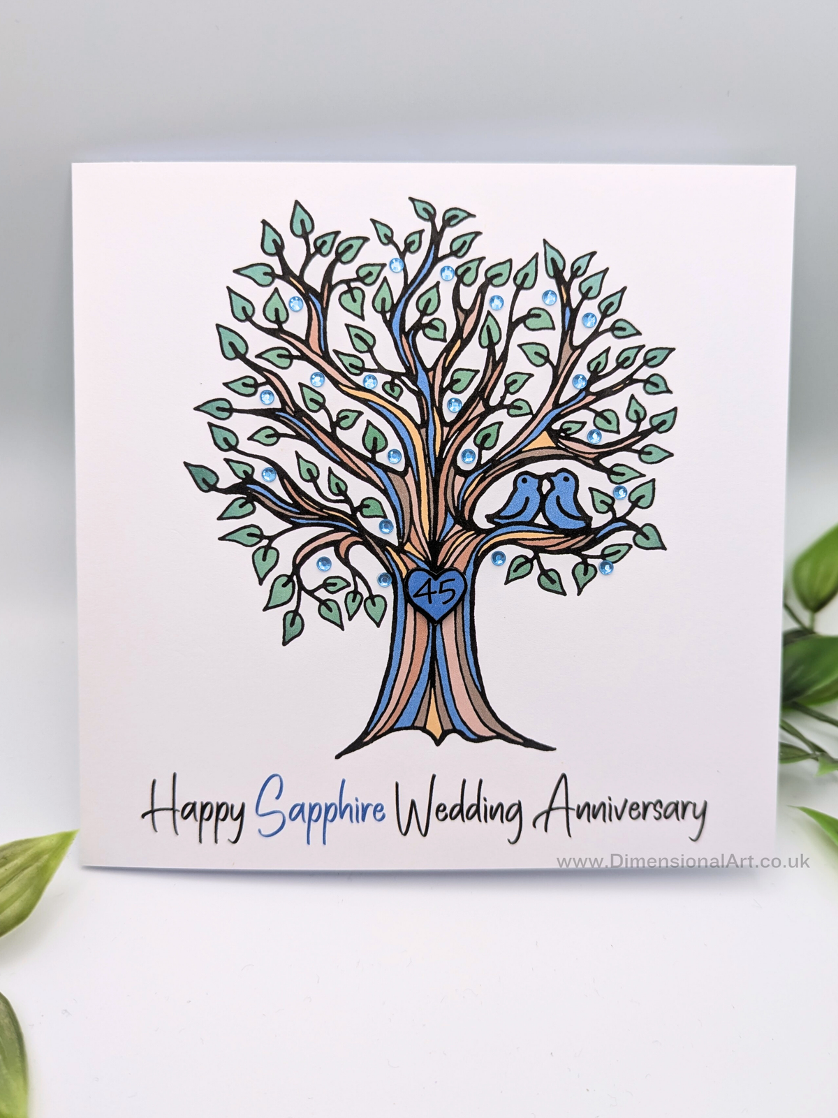 45th Sapphire Anniversary Card
