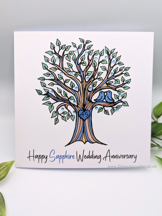 45th Sapphire Anniversary Card